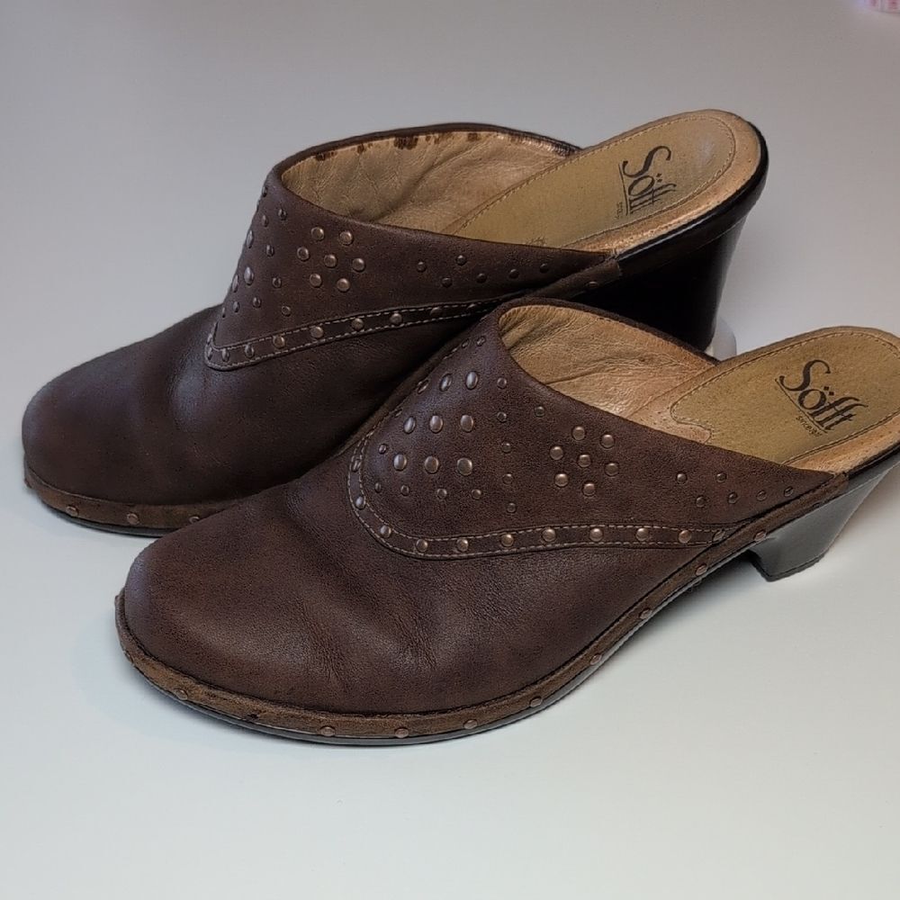 Sofft Women's Dark Brown Leather Mules